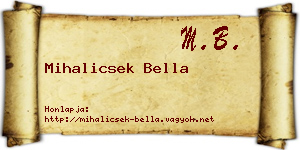Mihalicsek Bella névjegykártya